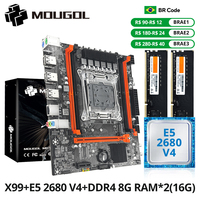 MOUGOL X99 Gaming Motherboard Kit with Intel Xeon E5 2680 V4 & DDR4 8Gx2 2133MHz Dual Channel ECC RAM M.2 NVME for Desktop PC