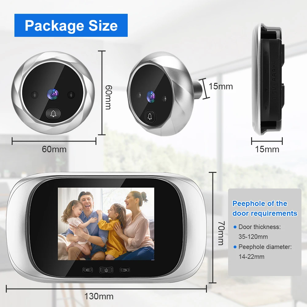 Imagem -06 - Camluxy-câmera Digital Peephole Door Visualizador 90 ° Visão Noturna Magia Vídeo Inteligente Câmera Olho Campainha Proteção de Segurança 28