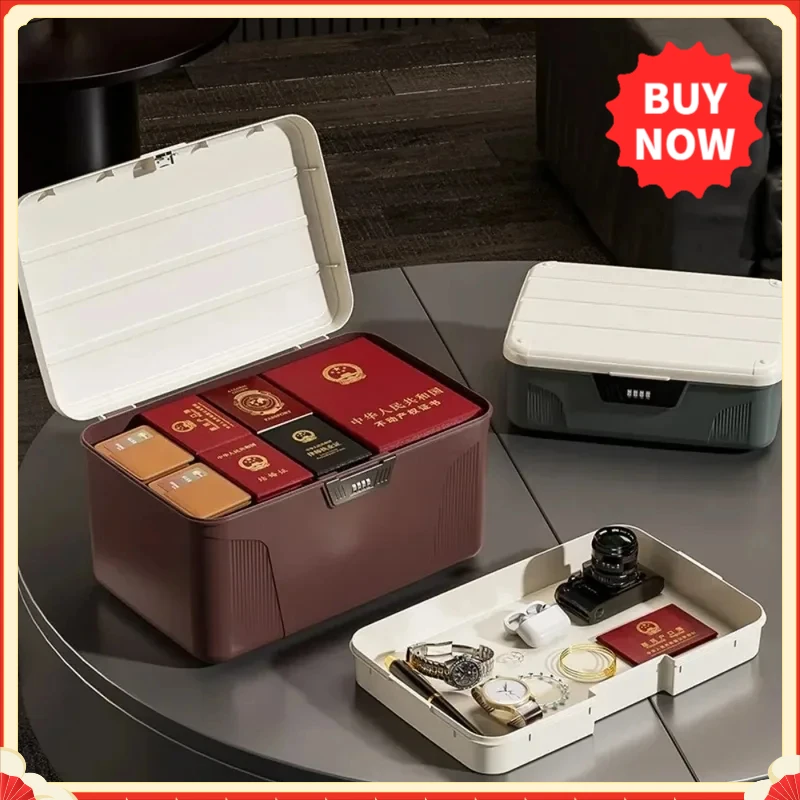 Safe Security Storage Box Passport Cash Organizer Case Household Valuables Jewelry Document Privacy Security Storage Safe Box
