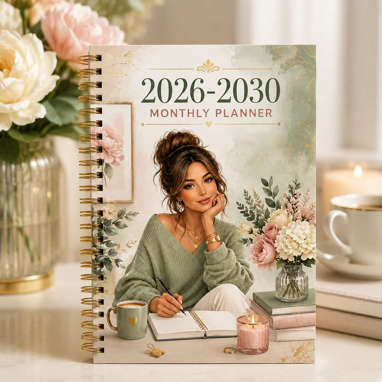 2026-2030 Monthly Planner Journal, A5 Spiral-Bound Life Organizer with Weekly & Monthly Views, Perfect for Work, School & Person