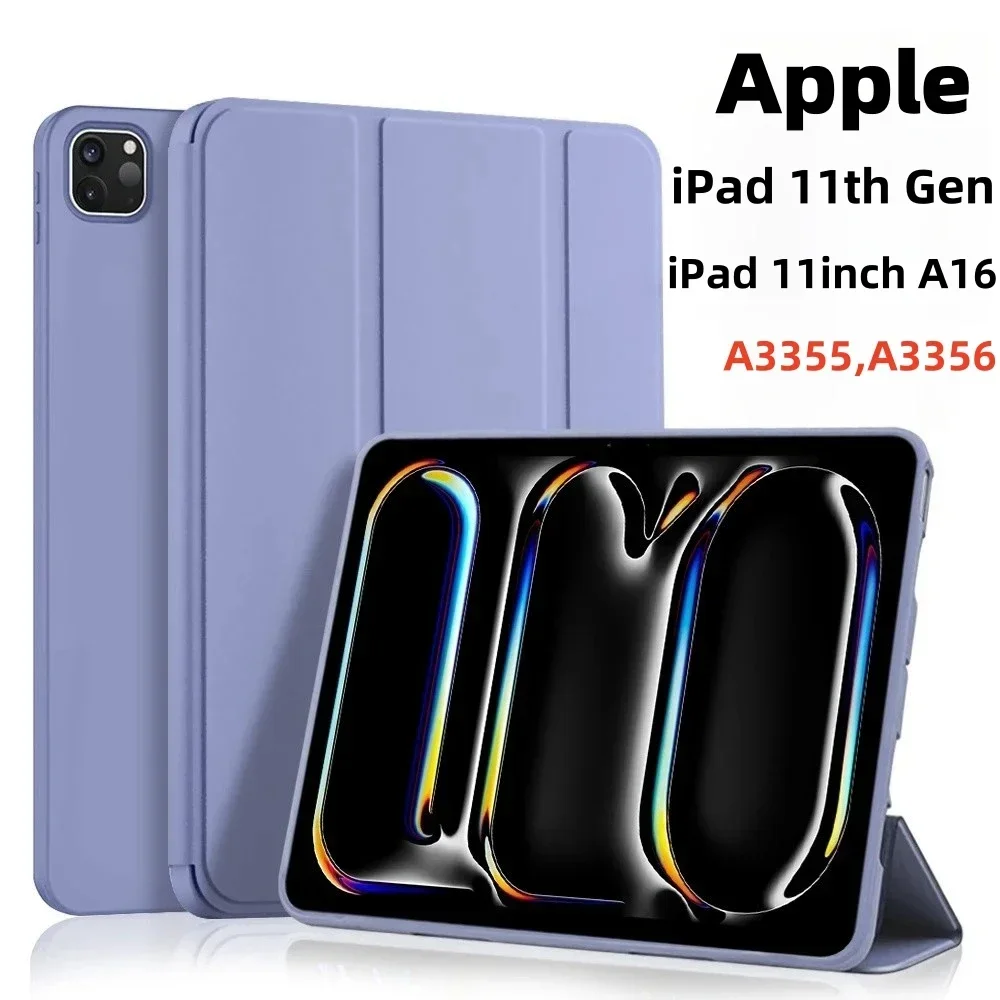 Tablet Cases For iPad  A16 Case 2025 Magnetic Attachment Trifold Stand Auto Sleep/Wake Leather For Apple iPad 11th Gen Case