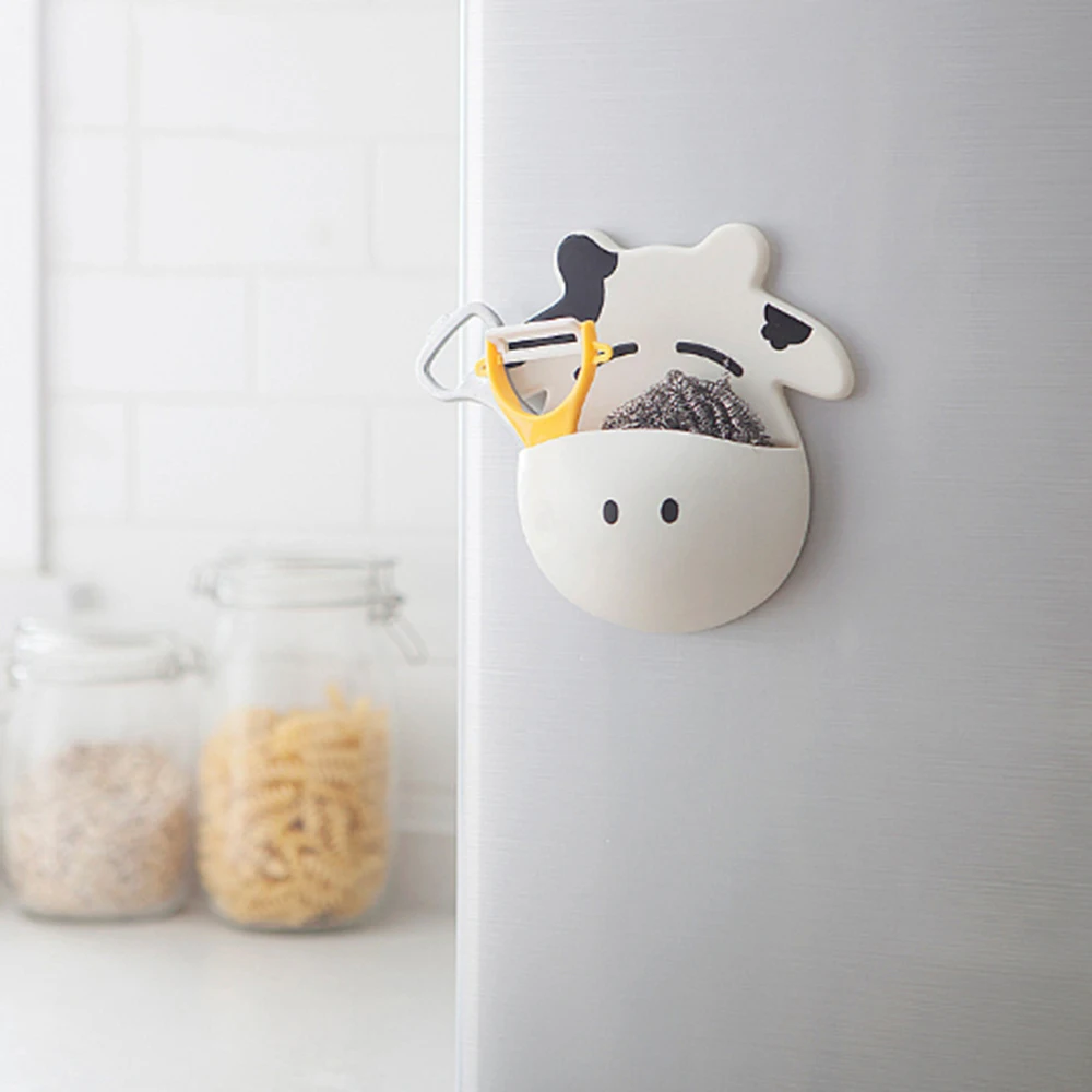 

Cartoon Cows Toothbrush Holder with Suction Cups Wall Mount Toothpaste Holder Free Punching for Kids Bathroom Accessories Tools