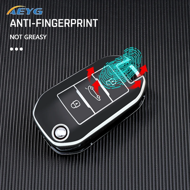 TPU Car Flip Key Case Cover Shell For Peugeot C6 508 C5 C3 208 308 408 508 2008 3008 For Citroen C4 CACTUS C4L Berlingo 2021