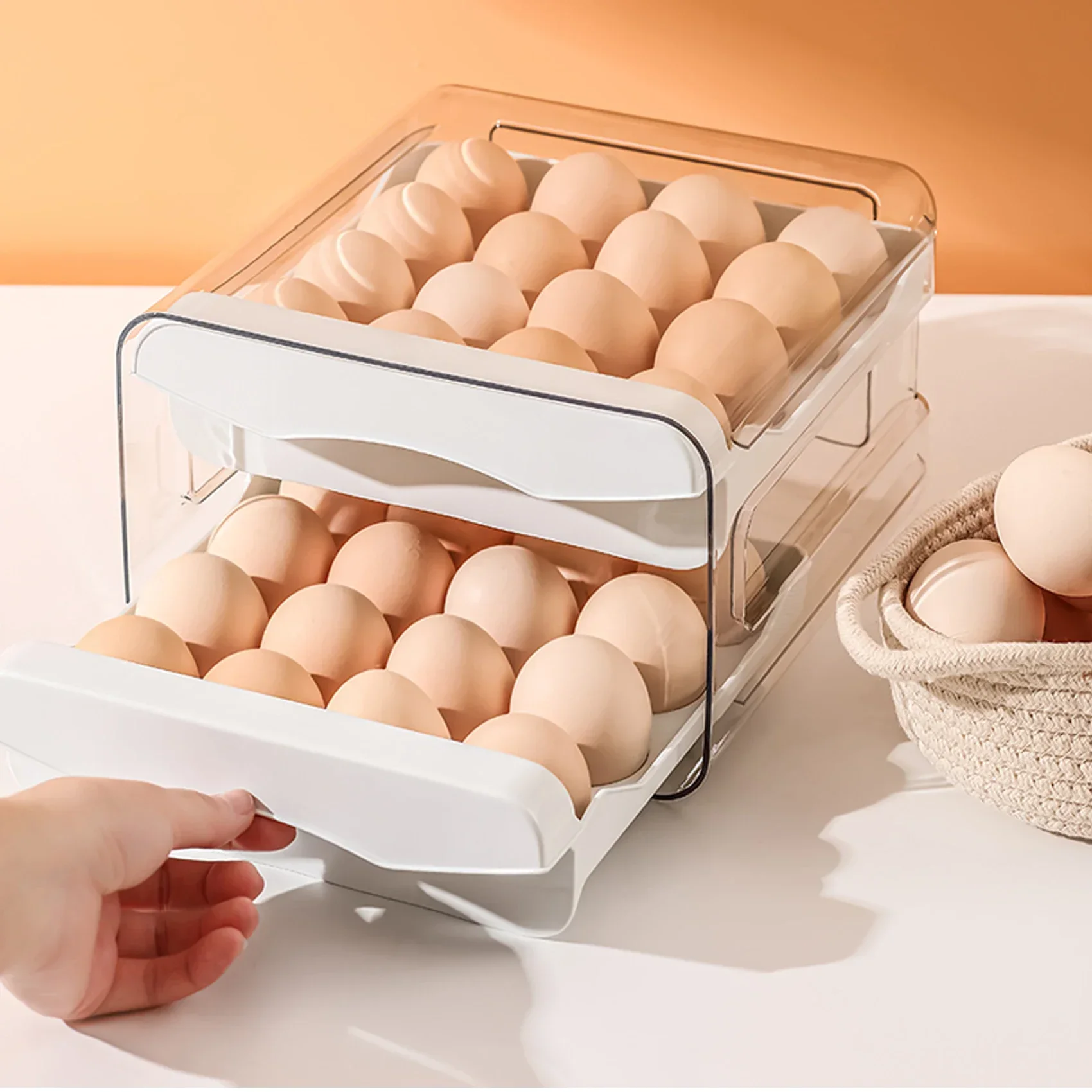 Double-Layer Egg Storage Box D - Food Storage Drawers ulasan dan harga