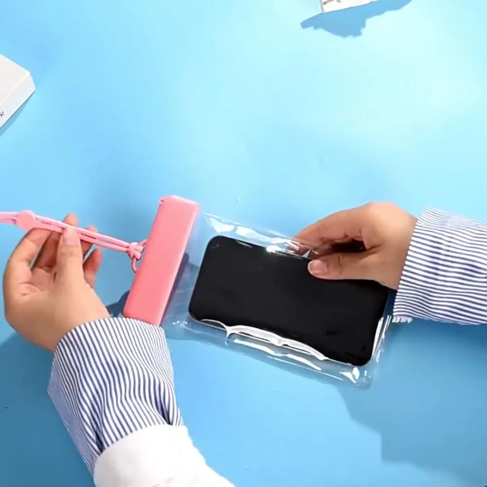 Fashion Floating Waterproof Phone Bag Touch Screen Transparent Phone Protector Pouch Lanyard PVC Swimming Storage Bag Rafting