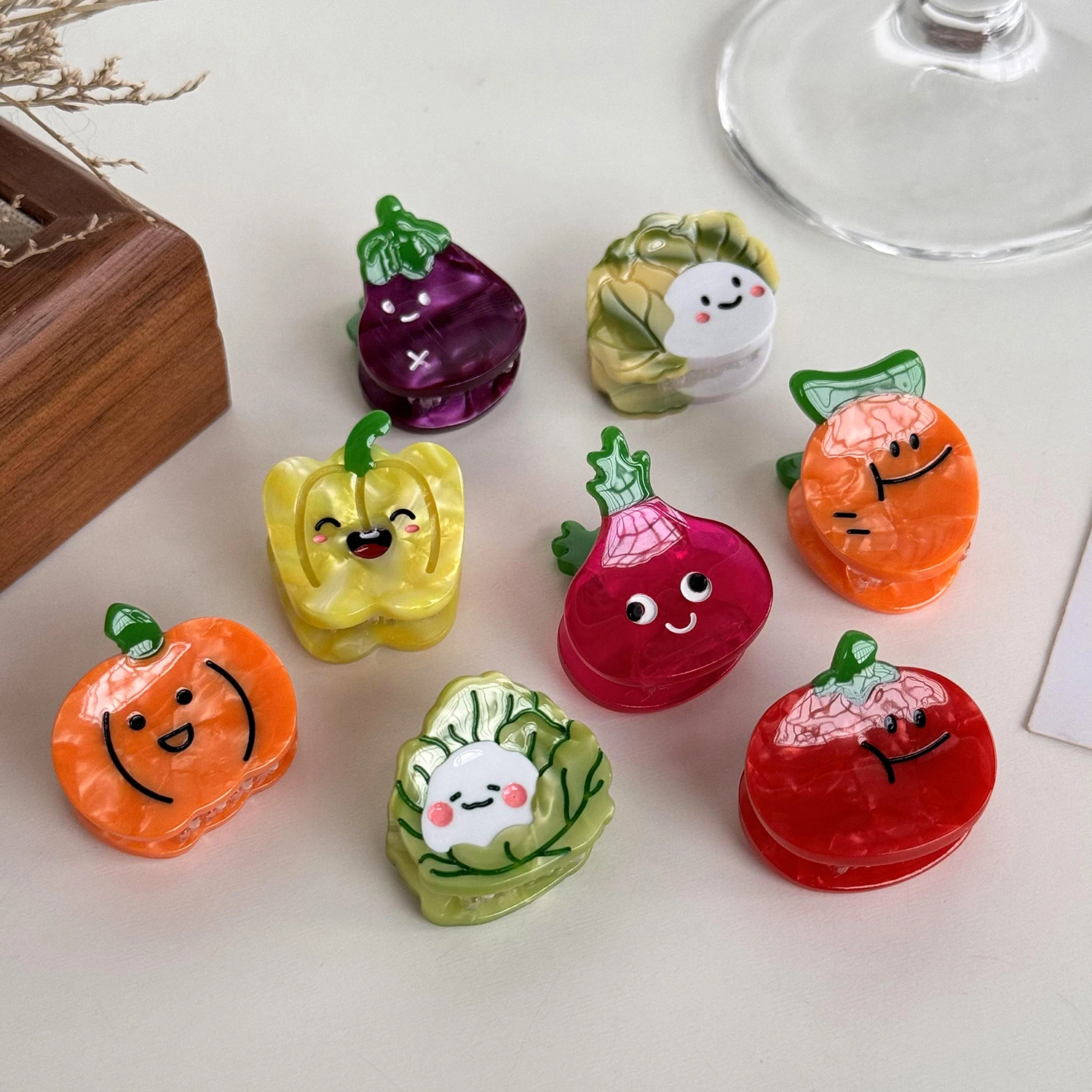 

Cute Cartoon Mini Size Vegetable Series Acetic Acid Hair Clips