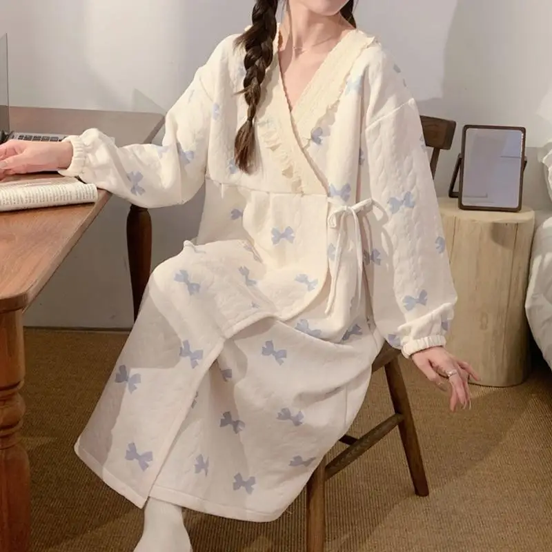 

Pregnancy Pajama Set Winter Thermal Cotton Sleepwear Loose Fit For Expecting Mother Home Lounge Comfort A2UB