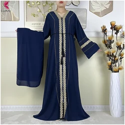 New Style Dubai Women Elegant Dress Embroidery Chiffon Open Abaya with Zipper Islamic Lady Long Dress Abaya Women Muslim Dress