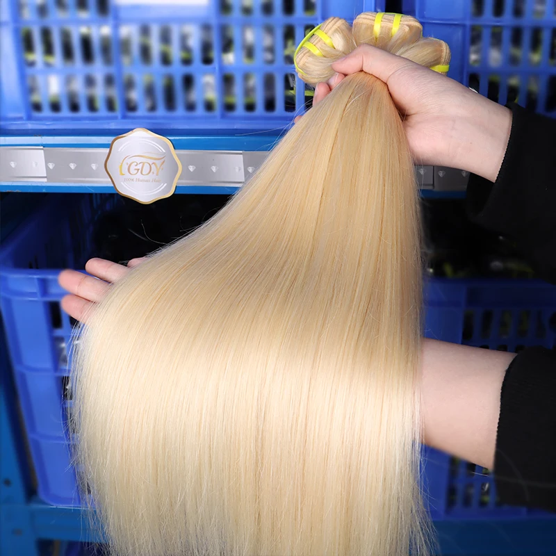 613 Blonde Colored Straight Human Hair Bundles 30 Inch Brazilian Hair Weave Bundles 100% Human Hair Bundles Remy Hair Extensions