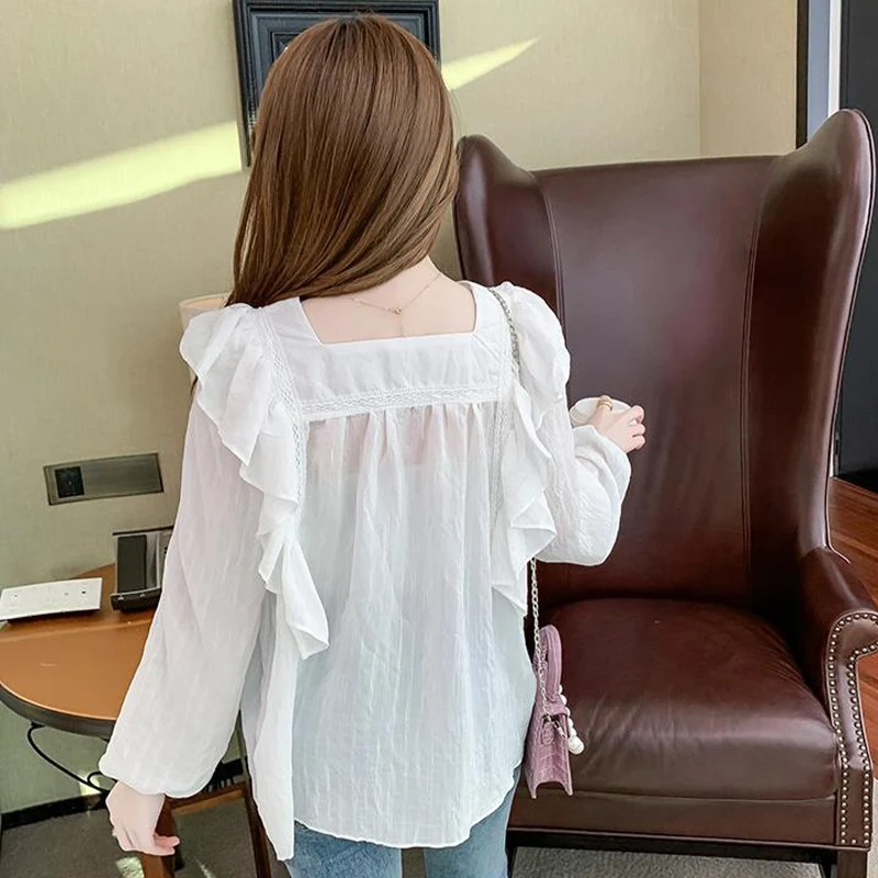 Western Style Long Sleeved Chiffon Shirt for Women\'s Spring Autumn 2024 New Casual Commuting Temperament Elegant Fashionable Top