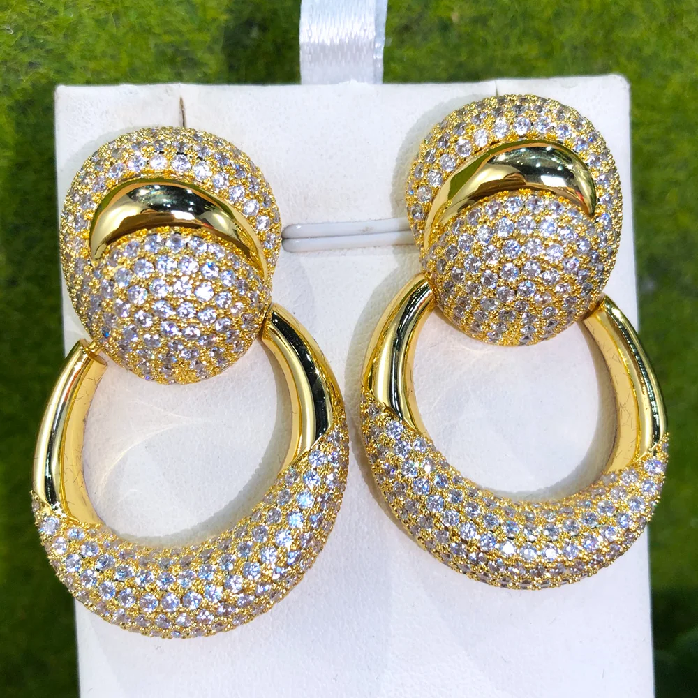 

Missvikki Luxury Gorgeous Trendy Earrings For Women Wedding Cubic Zircon Crystal CZ Dubai Bridal Earring Fashion Jewelry