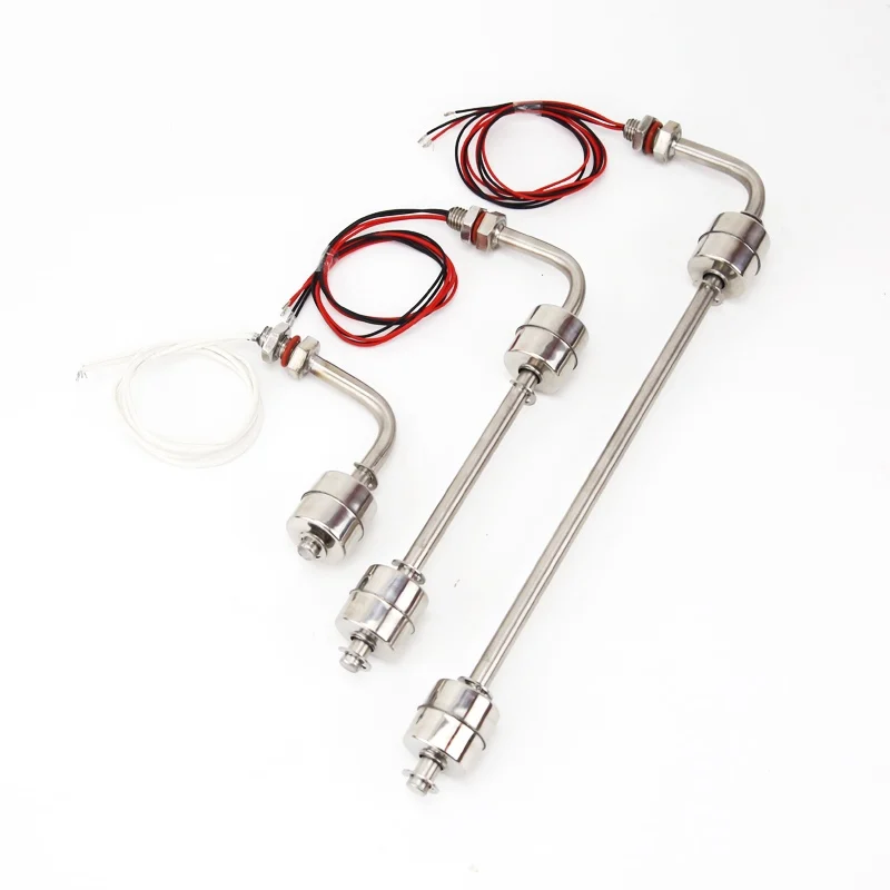 Stainless steel 304 double ball float switch liquid level sensor 240VAC/200VDC high tempe 90 degree elbow water level controller