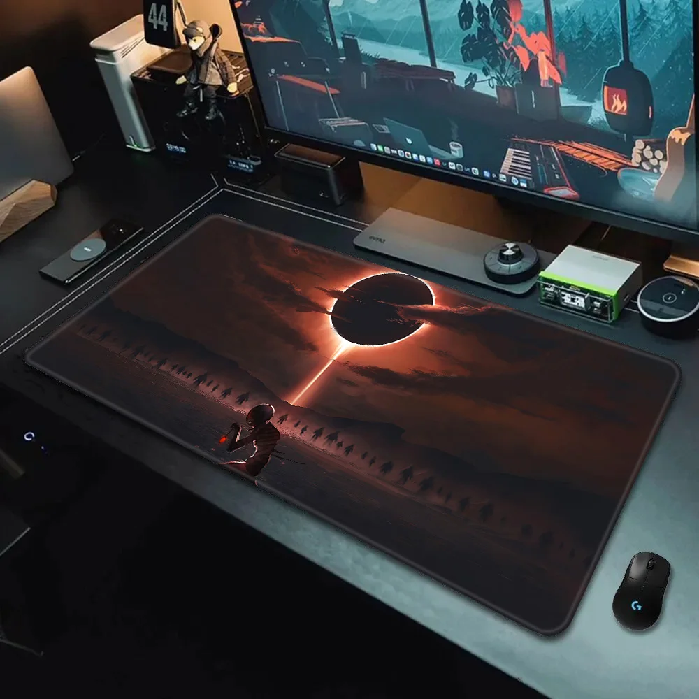 Dark Souls-alfombrilla de ratón con estampado HD para jugadores de ordenador, almohadilla de ratón antideslizante con borde de bloqueo, teclado de PC, almohadilla de escritorio, XXL90x40cm