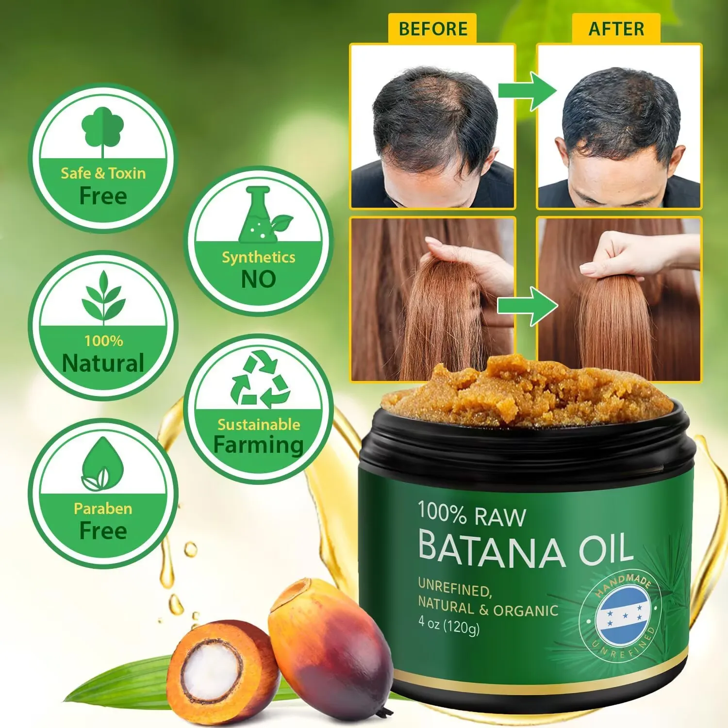 

Batana oil hair mask smoothes hair Batana oil conditioner nourishing conditioner 120g/118g