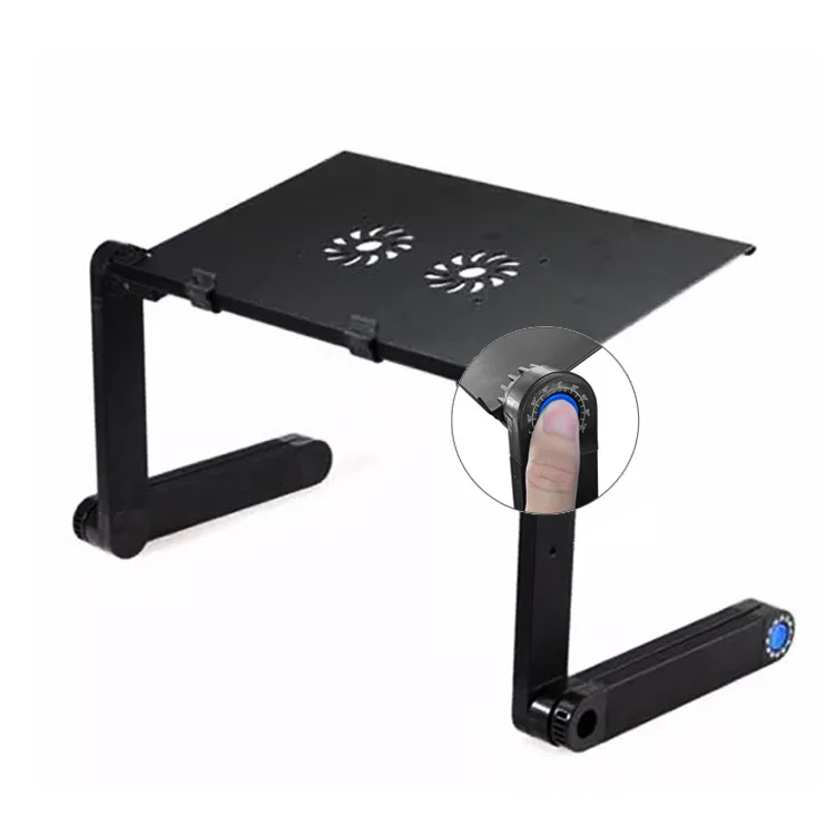 

Adjustable Laptop Stand, Portable Laptop Table Stand With 2 CPU Cooling Fans, Ergonomic Lap Desk TV Bed Tray Standing Desk