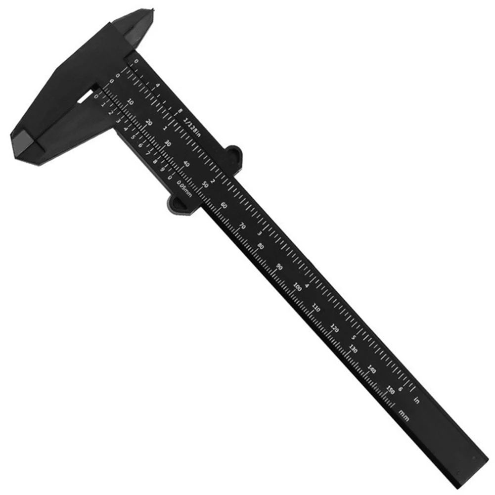 0-150mm Double Rule Scale Plastic Vernier Caliper Gauge Micrometer Measuring Ruler Inside Diameter Depth Meter