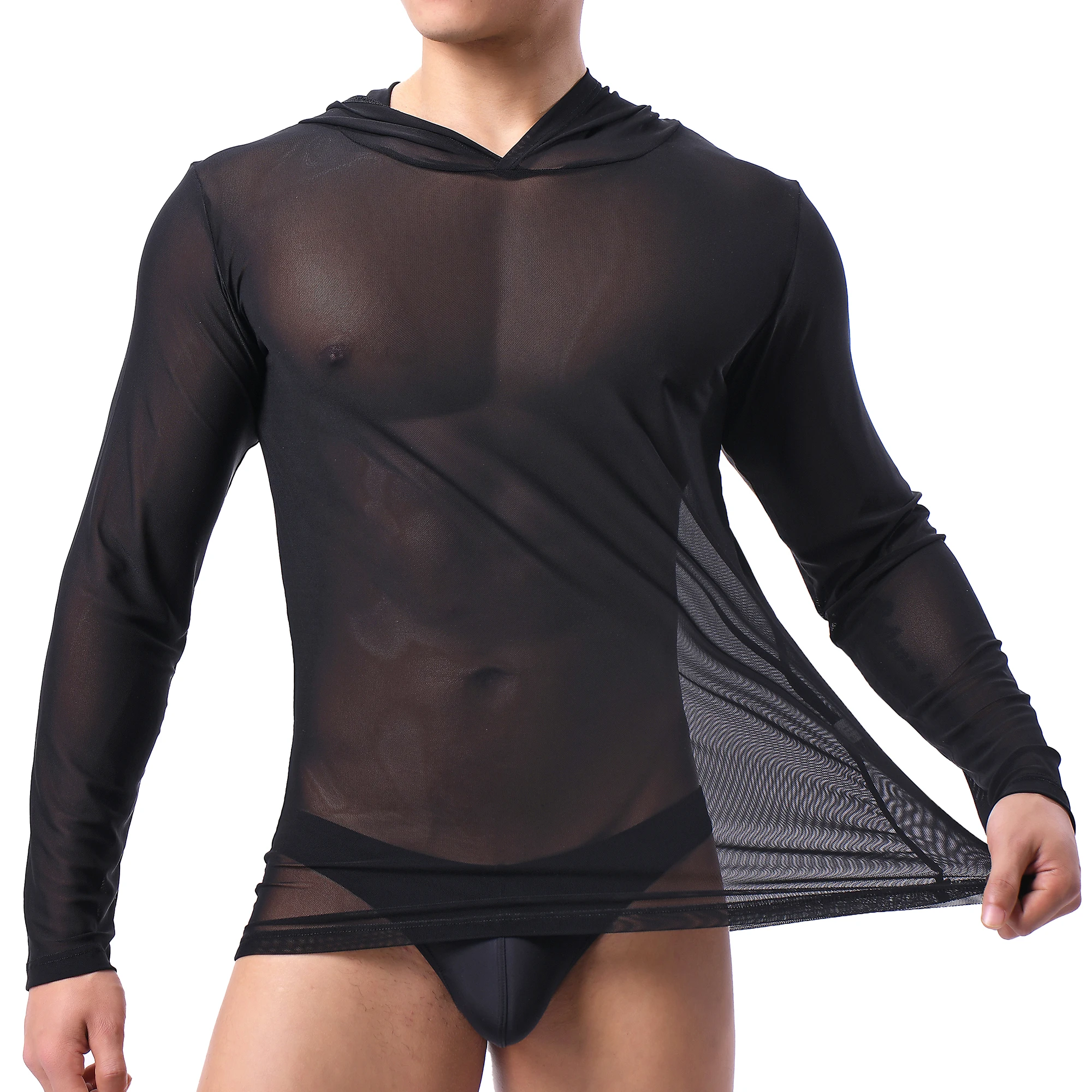 

Мужские сетчатые дышащие майки-футболки с капюшоном, повседневные, для фитнеса, спорта, отдыха и дома