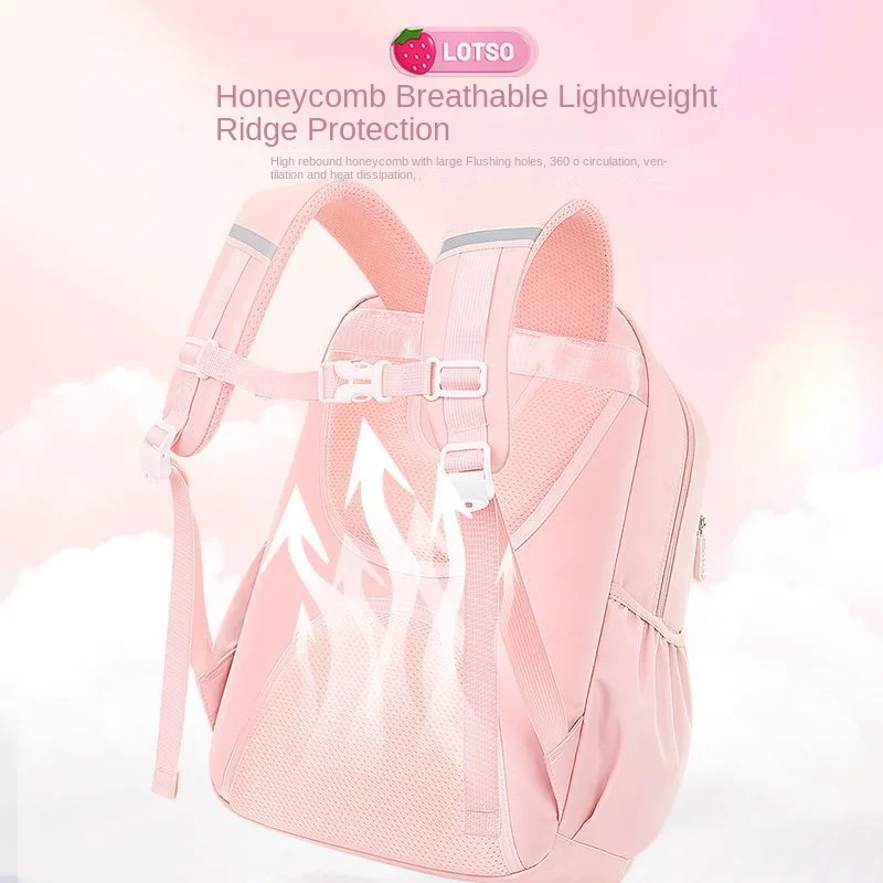 Disney Lotso Girl School Bag Leisure Primary Student Shoulder Orthopedic Backpack Large Capacity Light Water Proof Mochilas