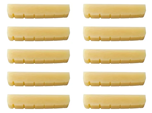 10x tuerca de hueso sin blanquear para guitarra Epiphone/Gibson Les Paul LP 43x6x8,5mm puente de sillín Luthier 1 11/16 ""x 15/64"" x 5/16""