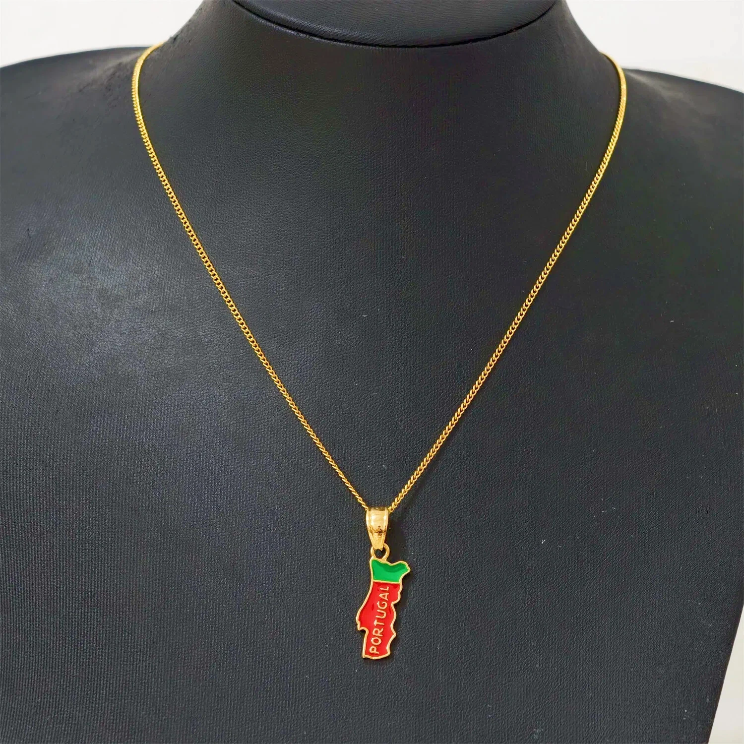 Fashion Small Tiny Portugal Map Pendant Female Gold Color Stainless Steel Chain Necklace for Women Jewelry Christmas Gift 2025 view 2