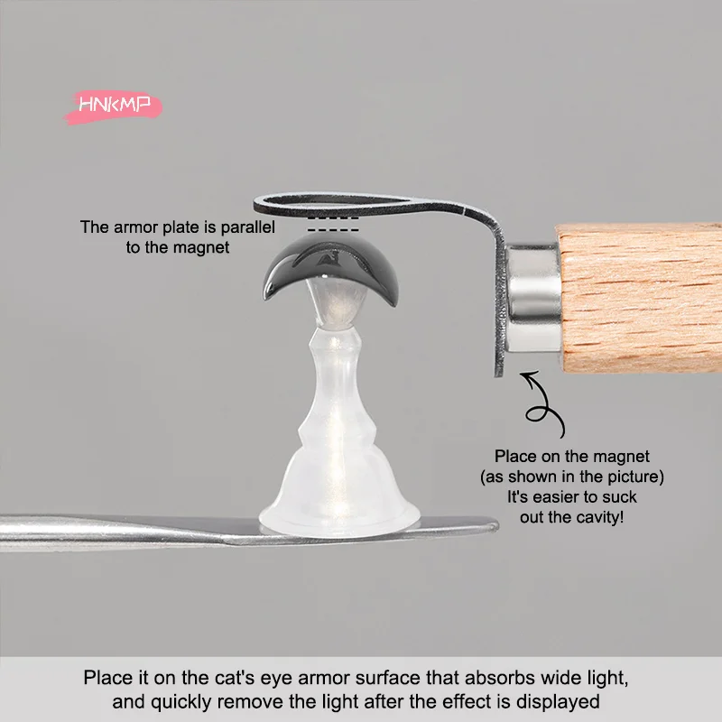 1 قطعة الحفرة السوداء القط العين المغناطيسي مسمار أداة فنية الزيتون على شكل DIY بها بنفسك صالون مانيكير الجوف القط العين تصميم أداة مساعدة #4
