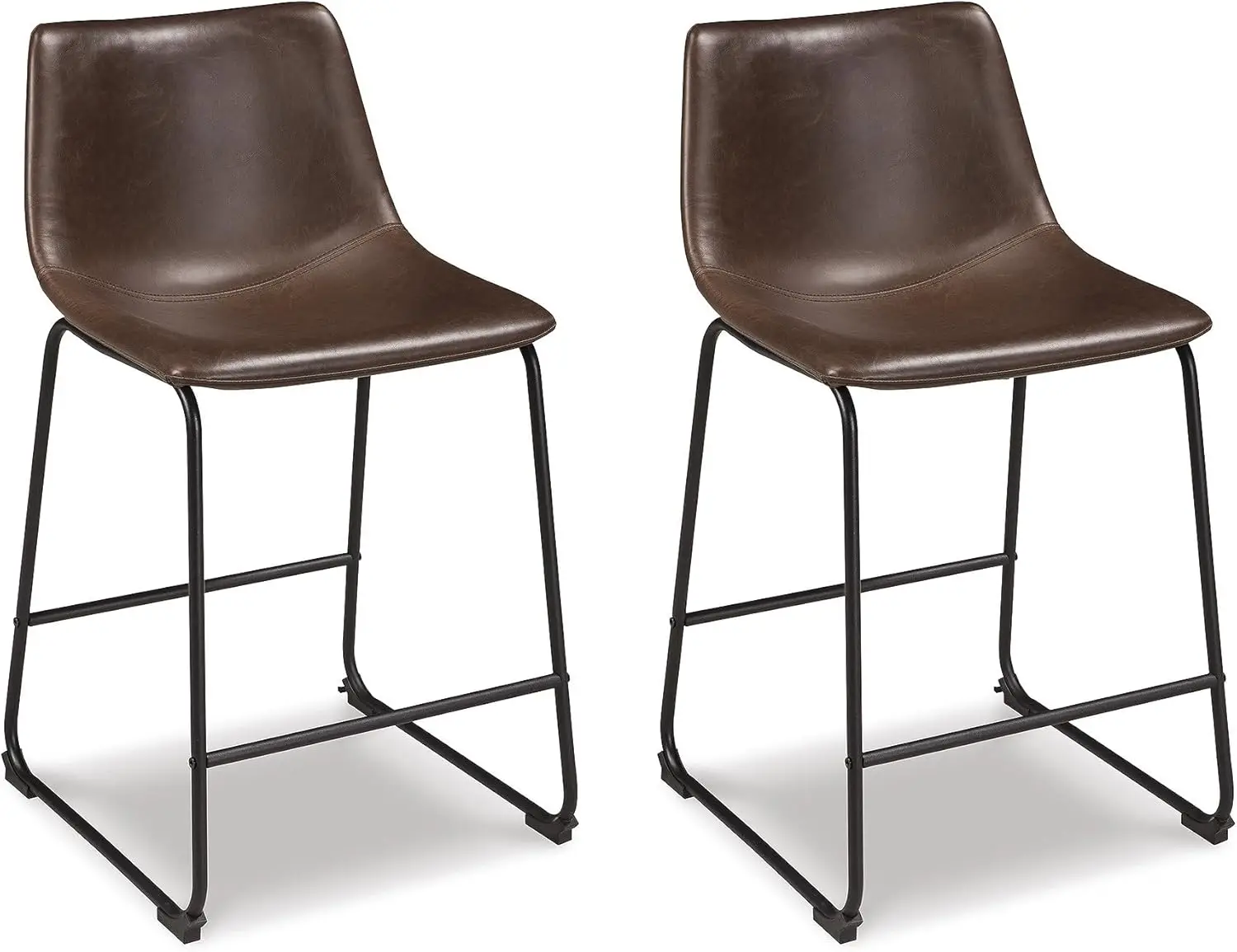 

Centiar 24" Counter Height Modern Bucket Barstool 2 Count, Brown