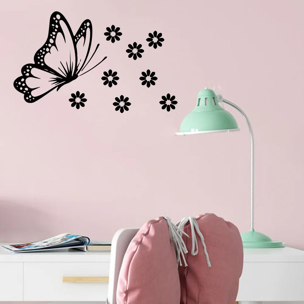 1 pc hot sale Creative Living Butterflies Removable Art Vinyl Wall Stickers Living Room Bedroom Wall Art Sticker Murals