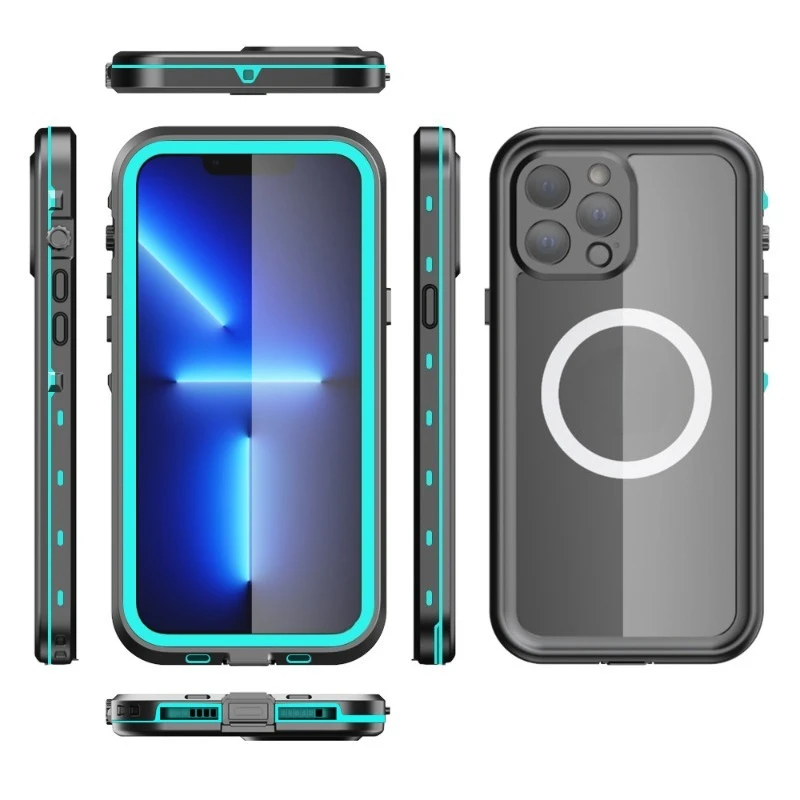 New High-quality Full Sealed Clear IP68 Waterproof Case for IPhone 16 15  Pro Max Shockproof Cover Screen Protector