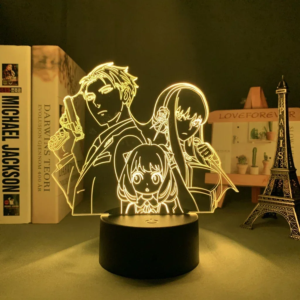 3D Anime Figure LED Lâmpada para Crianças, Hot SPY X Família, Brinquedos Nightlight, Quarto Night Light, Decoração do quarto, Presentes de Aniversário