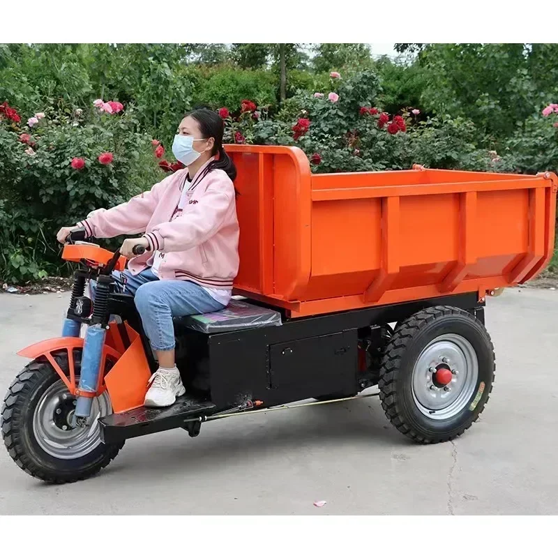 Popular and low-priced hydraulic self dumping and climbing load dump truck, concrete sand brick transportation tricycle