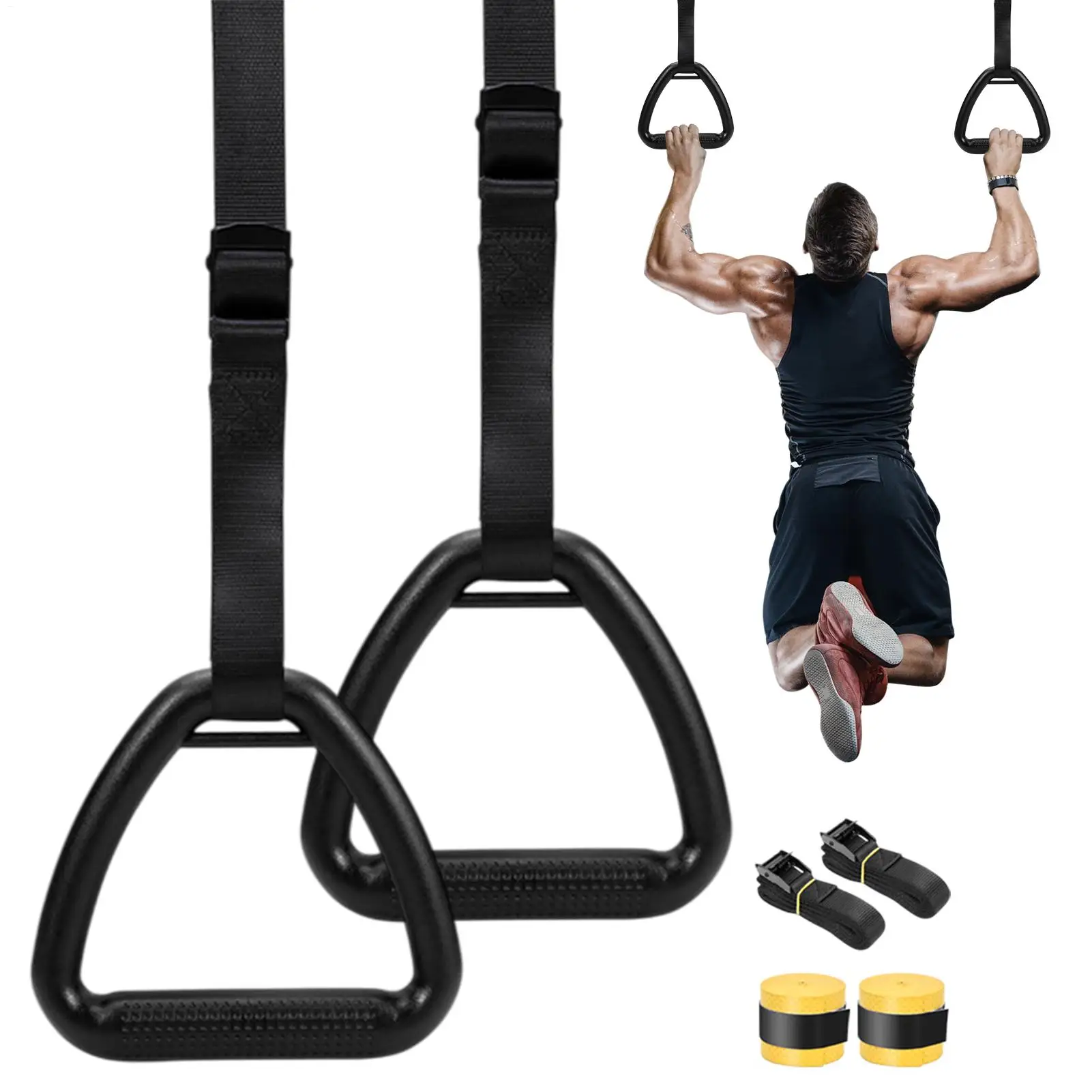 Fitness Gymnastic Ringe Pull Up Griff Ringe mit verstellbaren Trägern für Erwachsene Pull Up Ringe Training Ausrüstung Krafttraining