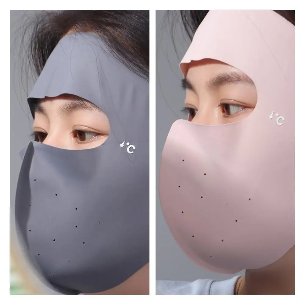 Anti-UV Ice Silk Sunscreen Mask Eye Corner Protection Traceless Face Gini Mask Sunscreen Veil Riding Face Veil