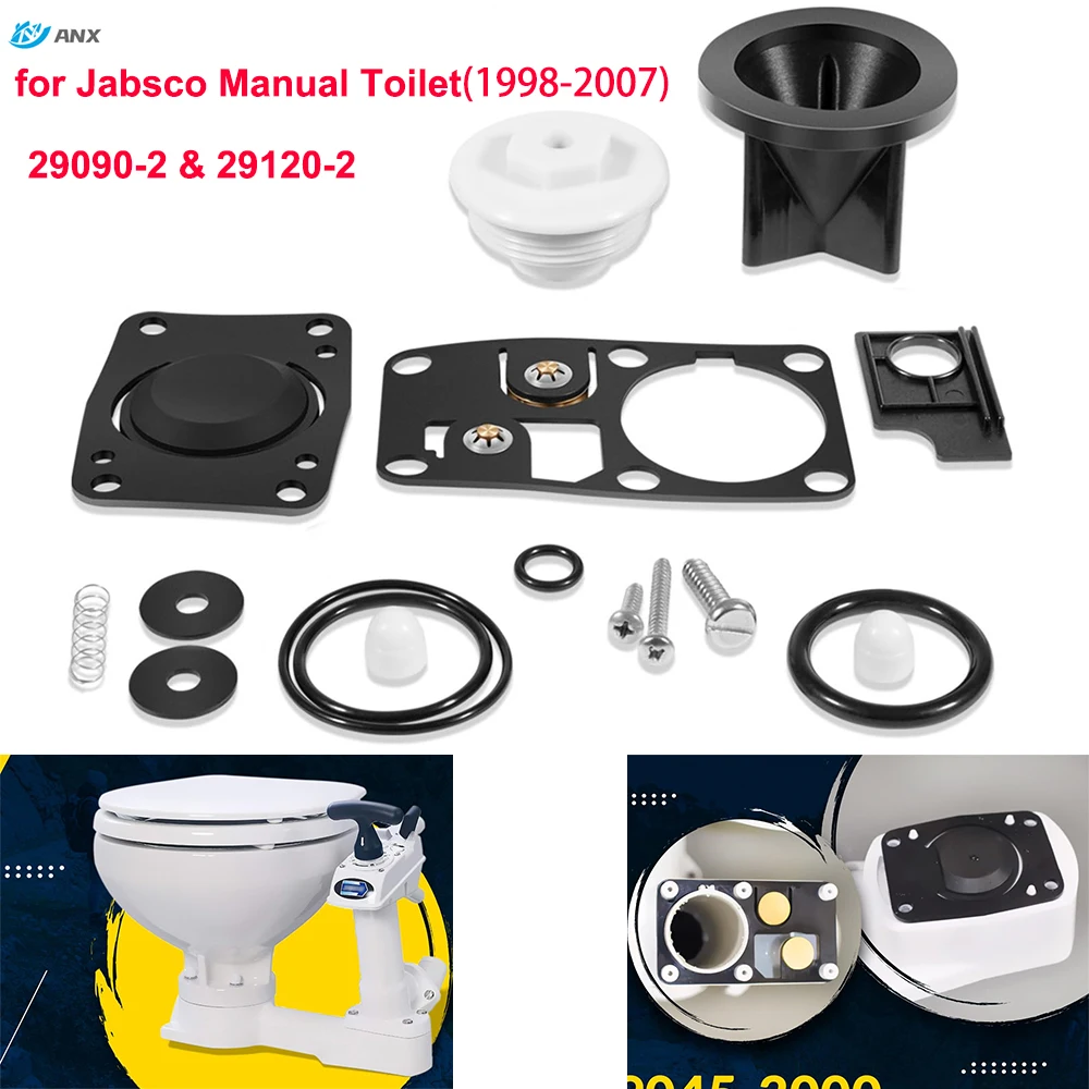 

ANX Replacement for Jabsco 29045-2000 Marine Manual Toilet Service Kit Fit for 29090-2 & 29120-2 Series Toilet (1998 to 2007)