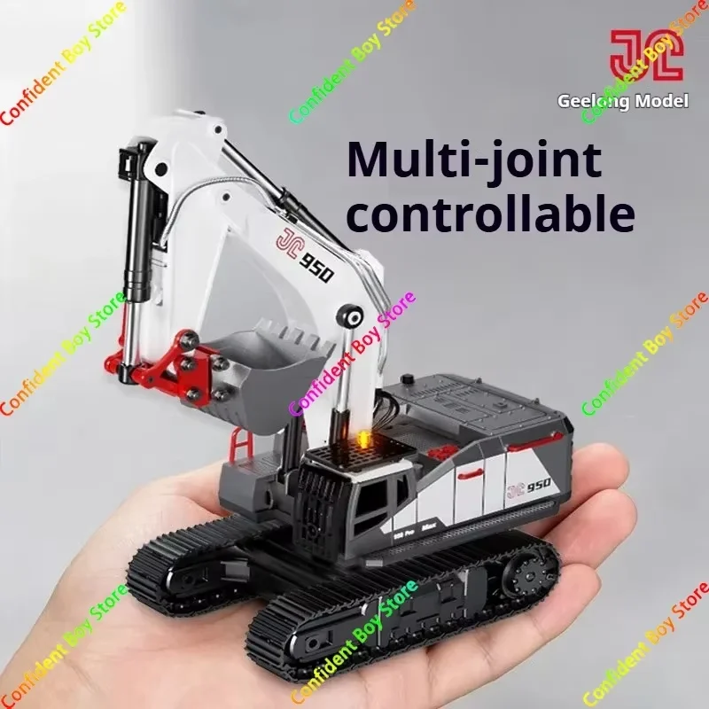 Ji Lang Remote Control Excavator 1/50 Scale Full Alloy 950 Screw Rod 28 Channels Quick Release Simulation Model For Collectors