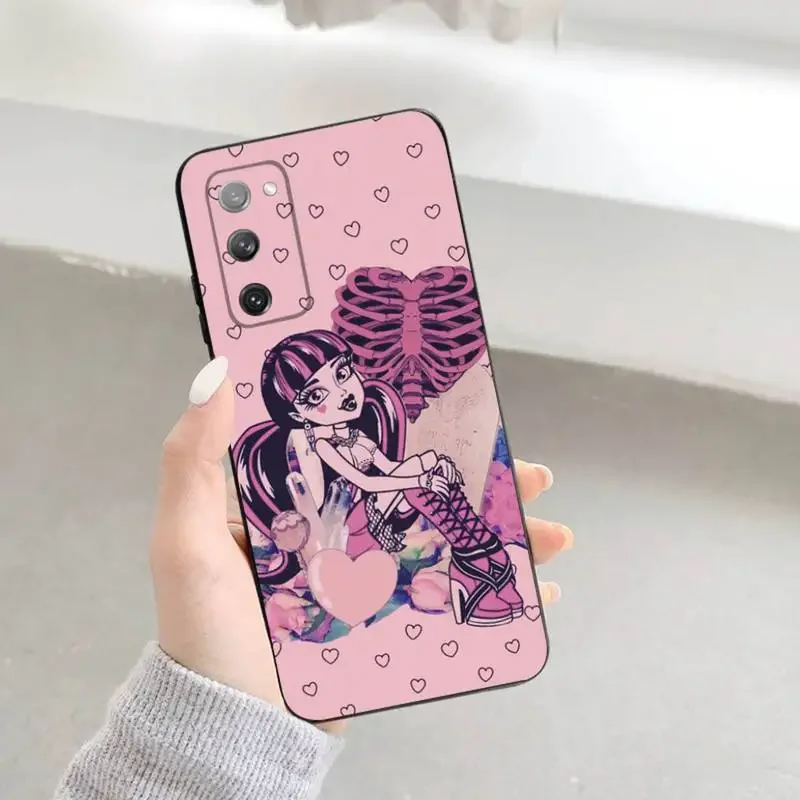 M-Monsters-H-High Anime Phone Case For Samsung S23,22,21FE 20,10lite 9,8,5plus 6,7edge Note20,20ultra Black Silicone