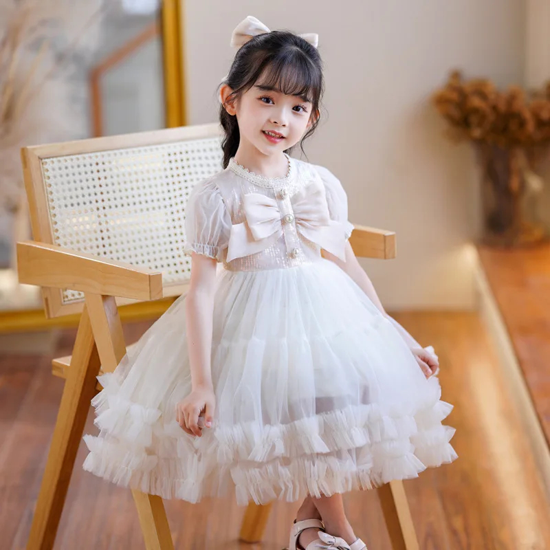 

Summer Girls' Dance Performance Dress Children's Internet CelebritytutuDress Baby Bow Princess Tulle Dress