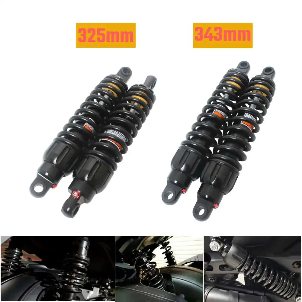 Universal 325mm 343mm Motorcycle Rear Suspension Damper Shock Absorber For Harley For Honda/yamaha/suzuki/Kawasaki Adjustable