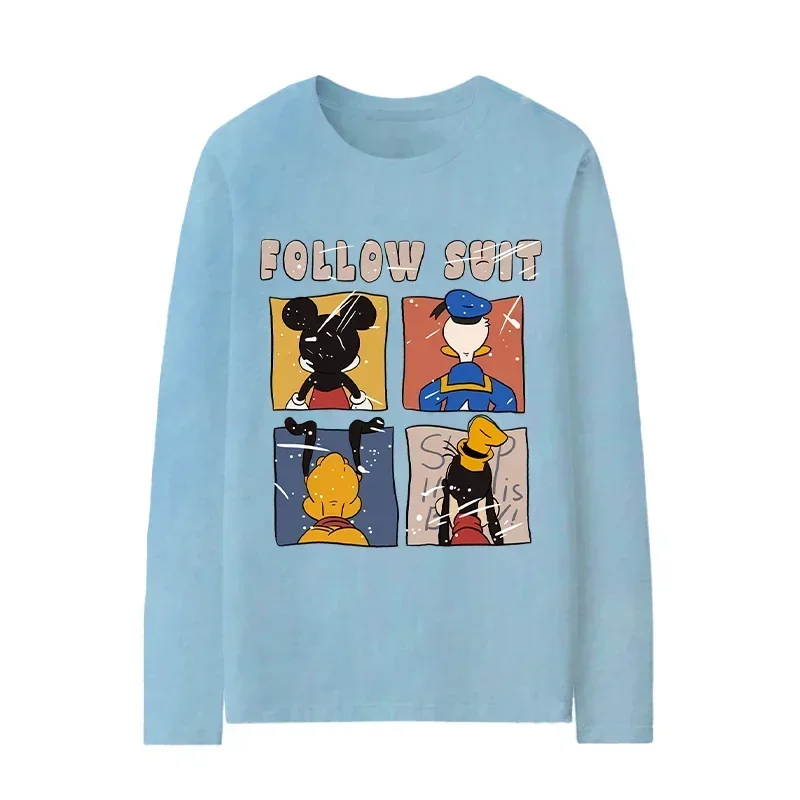 Mickey Mouse pajamas winter T-shirt new men's clothing casual top cartoon Disney loungewear Mickey Mouse men's pajamas