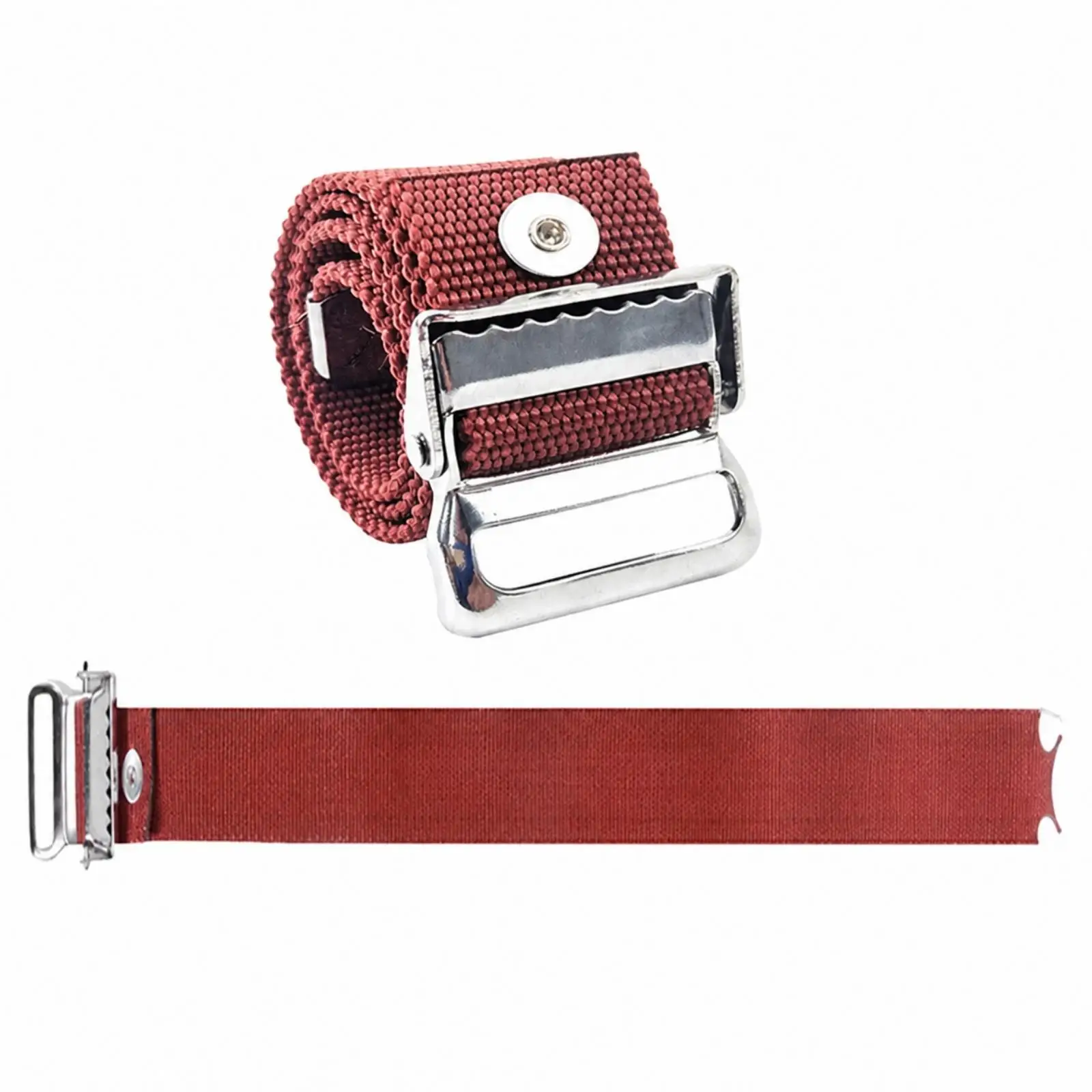 2 Pieces Woven Stilt Leg Strap with Metal Hardware Reinforced Drywall Stilt Replacement Strap Easy Install Heavy-Duty