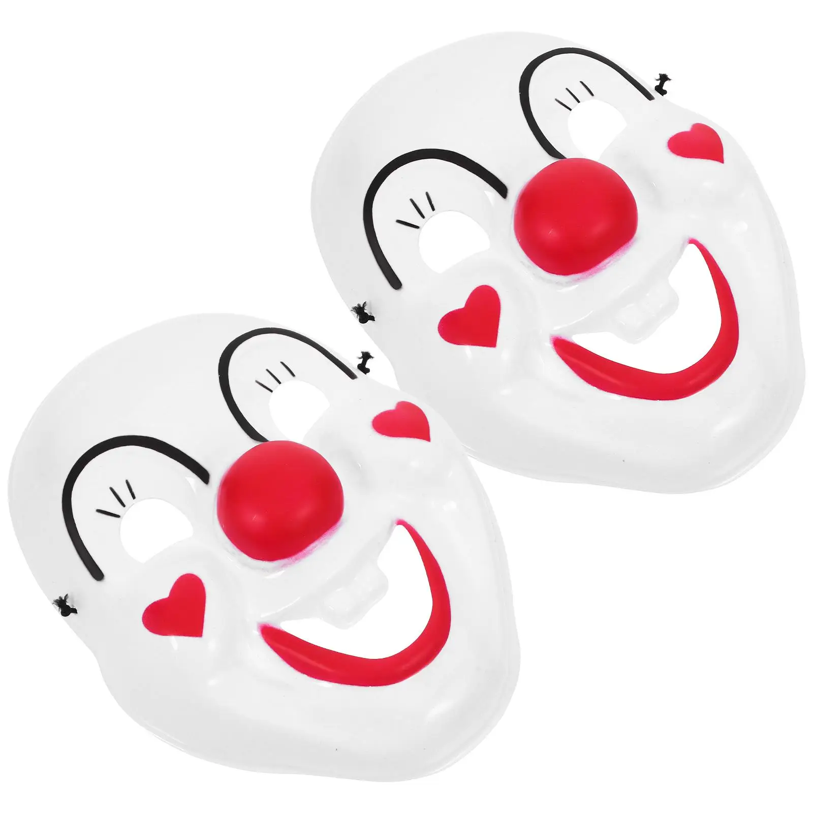 2 pezzi sorriso viso maschera da clown plastica PVC adulto bambini festa Halloween puntelli cosplay costume divertente adatto per carnevale mascherate
