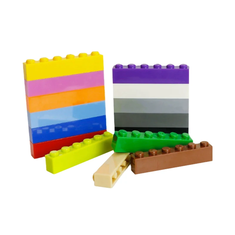 40 sztuk DIY kompatybilnych z klockami o grubości 3009 1x6 edukacyjnych plastikowych zabawek dla dzieci w kreatywnym rozmiarze
