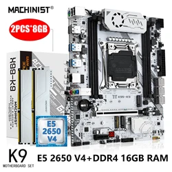 Machinist k9 X99 scheda madre LGA 2011-3 con kit Xeon E5 2650 V4 processore CPU DDR4 2*8GB 2133MHz RAM memory set M.2 Nvme M-ATX