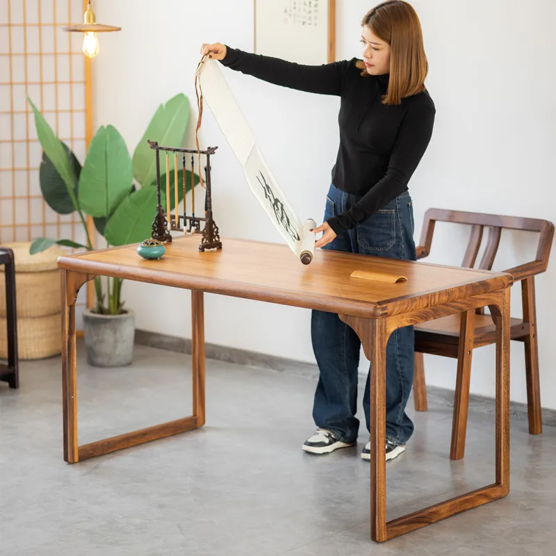 New Chinese desk Calligraphy  Brush table All solid wood computer  Household desk Desk Sinology  Study room writi