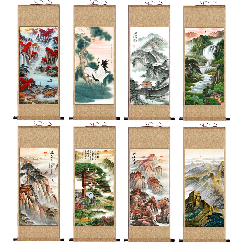 Chinese Landscape Wall Hanging Painting Taishan Great Wall Art Poster for Living Room Background Wall Decoration Business Gift