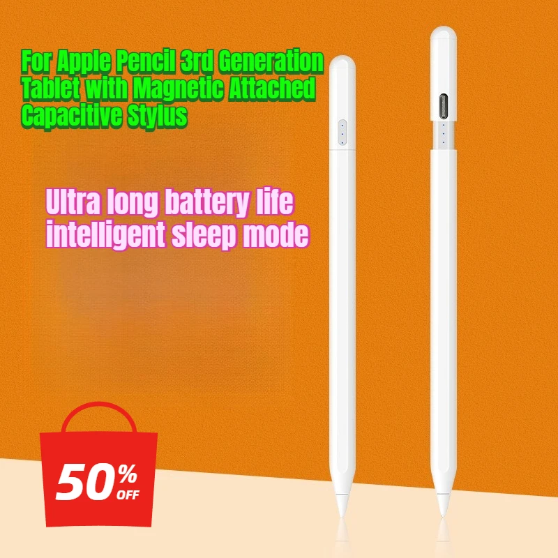 

For Apple Pencil 3rd Generation Tablet with Magnetic Attached Capacitive Stylus