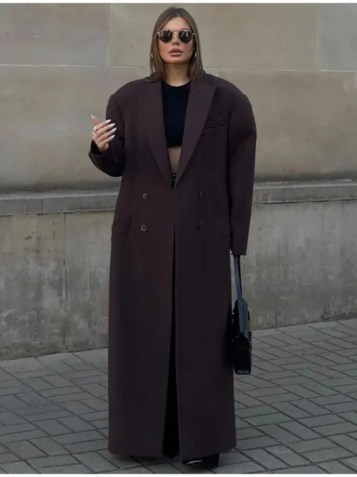 

Ele Женская ветровка с воротником-клепочкой и kets Long Sve Весенне-осенний сезон Pure Color Commute Sle