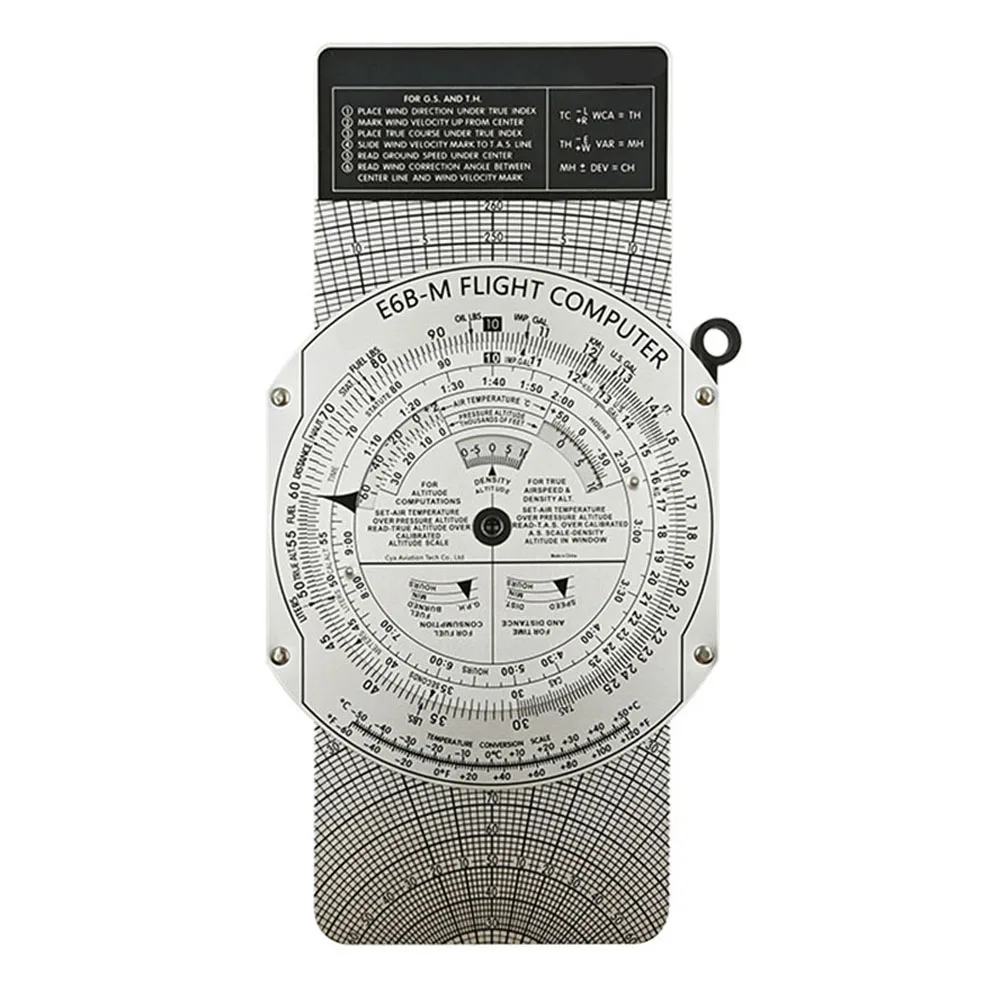 Aviation E6B Flight Computer Manual Slide Rule For Pilot Training Practice Navigation Wind Correction Calculator
