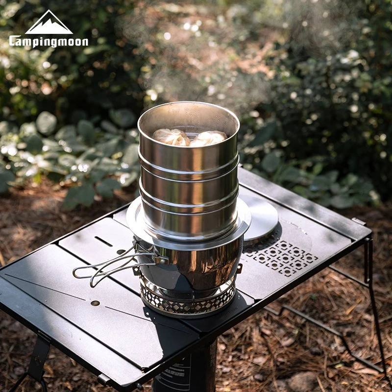 

CAMPINGMOON S363-3S Трехслойная подставка для пароварки из нержавеющей стали 304, портативная, для дома и кемпинга, с выдвижным ящиком