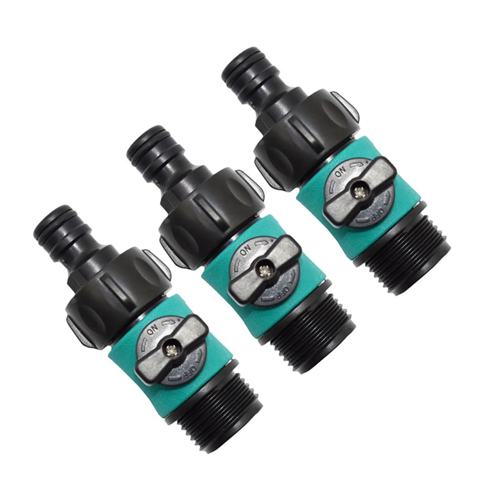 ABVJ-Plastic Valve With 3/4 Inch Male Thread Quick Connector Car Wash Garden Irrigation Pipe Fittings Prolong 3 Pc