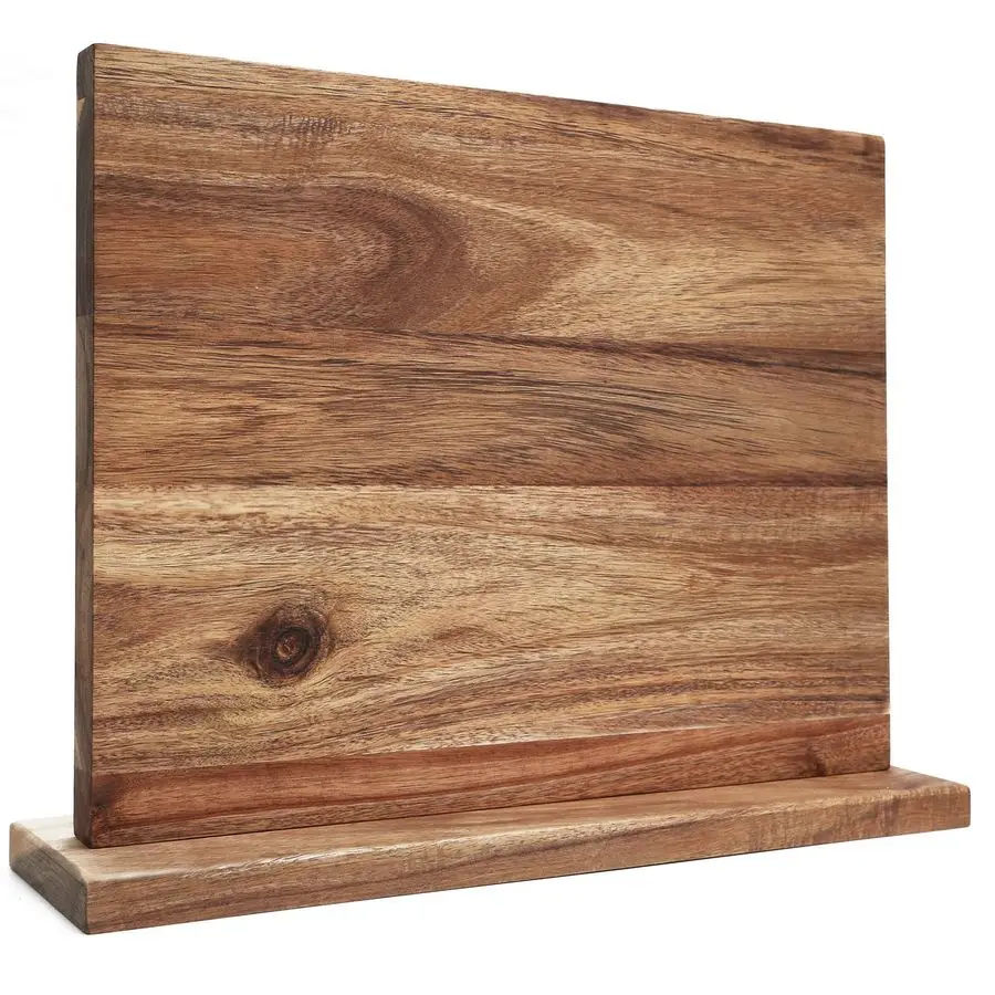 

Большой магнитный держатель для ножей, деревянный магнитный блок для ножей из акации 16 x 12 дюймов, универсальная магнитная подставка с усиленным креплением